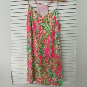 Lilly Pulitzer Southern Charm Dusk Dress Silk Flamingo Pink